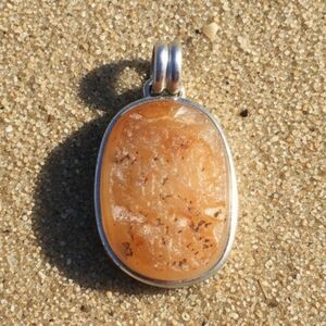 Yellow Fire Agate Sterling Silver Pendant